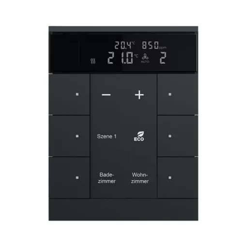 BUSCH-JAEGER SBC/U6.0.11-885 KNX-RTR Tenton | 6-csatornás, CO2-/páratartalom-érzékelő | fekete matt