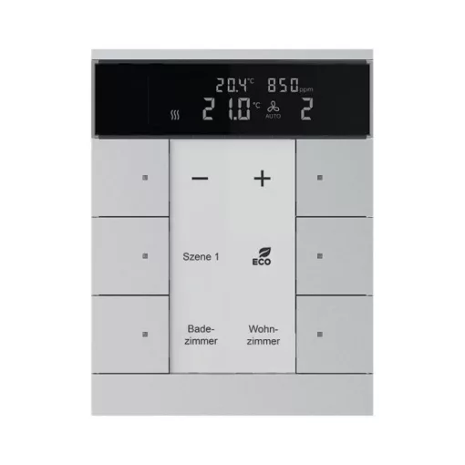 BUSCH-JAEGER SBC/U6.0.11-83 KNX-RTR Tenton | 6-csatornás, CO2-/páratartalom érzékelő | alumínium ezüst