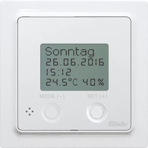 ELTAKO 30055802 Rádióvezérelt óra-termosztát-higrosztát | 230V, kijelzővel | antracit matt
