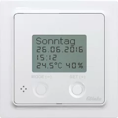   ELTAKO 30055804 Rádióvezérlésű óra-termosztát-higrosztat | 230V, kijelzővel | polárfehér matt