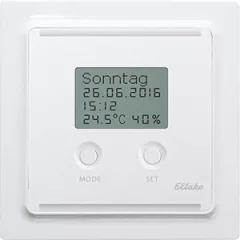   ELTAKO 30055805 Rádiós óra-termosztát-hidrosztatát | 230V, kijelzővel | tiszta fehér fényes