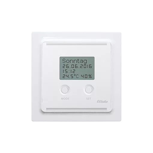 ELTAKO 30055805 Rádiós óra-termosztát-hidrosztatát | 230V, kijelzővel | tiszta fehér fényes