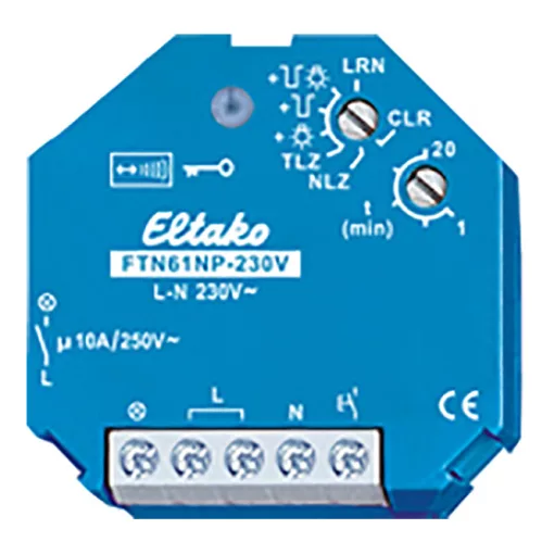 ELTAKO FTN61NP-230V rádiós lépcsőházi időkapcsoló | 1 záróérintkező, 10 A