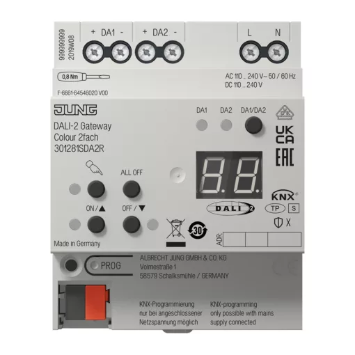 JUNG 301281SDA2R KNX-DALI-Gateway Colour Secure | 2-csatornás