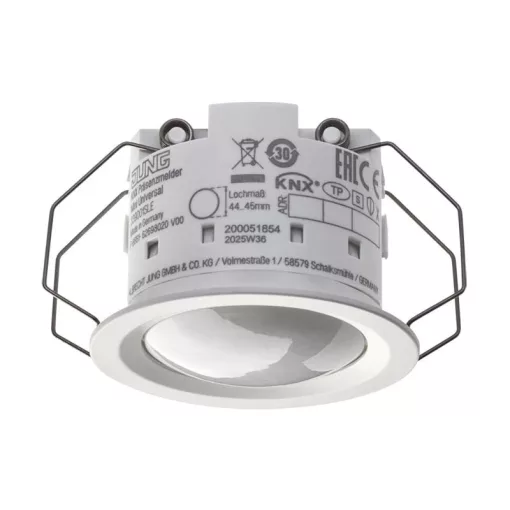 JUNG 337001SLE KNX jelenlétérzékelő Mini | hőmérsékletmérés, Secure | alpinweiß