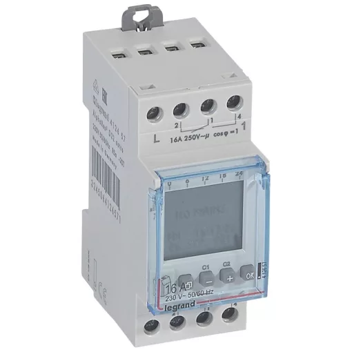 LEGRAND 412657 AlphaRex³ asztronómiai időkapcsoló óra | 230 VAC, 2 csatornás