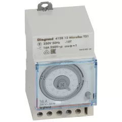   LEGRAND 412812 MicroRex napi időkapcsoló óra | analóg, menetrezerva nélkül, 3 TE