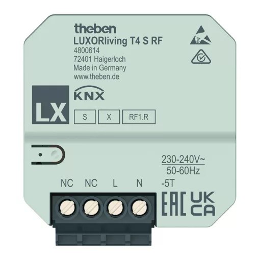 THEBEN LUXORliving T4 S RF rádiófrekvenciás nyomógomb-interfész | 4-csatornás