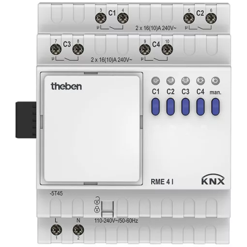 THEBEN RME 4 I KNX kapcsolóaktor MIX | 4-csatornás, bővítőmodul, C-terhelés