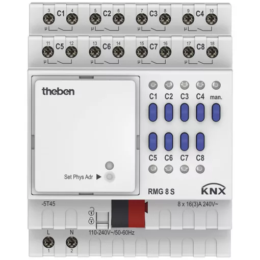 THEBEN RMG 8 S KNX kapcsolóaktor MIX | 8-csatornás, alapmodul