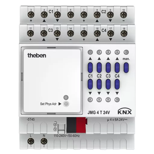 THEBEN JMG 4 T 24V KNX redőnyaktor MIX2 | 4-csatornás, alapmodul
