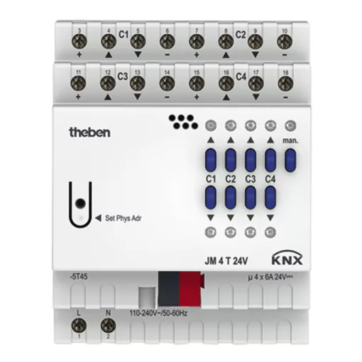 THEBEN JM 4 T 24V KNX redőnyaktor FIX 24 V | 4-csatornás