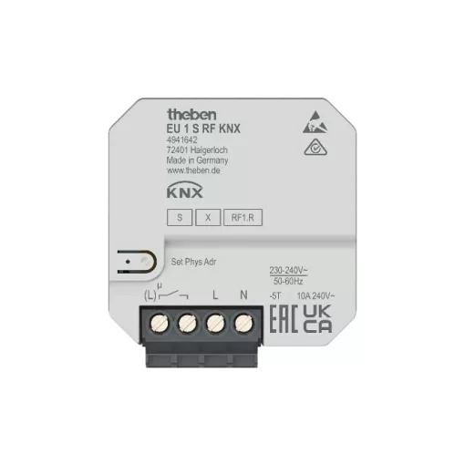 THEBEN EU 1 S KNX-RF fűtésaktor UP | 1 csatornás, elektromos fűtés, 10 A, Secure
