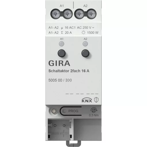 GIRA 500500 KNX REG kapcsolóaktor | 2 kimenetes, 16 A