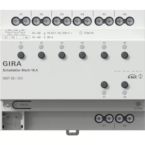 GIRA 500700 KNX REG kapcsolóaktor | 8-csatornás, 16 A
