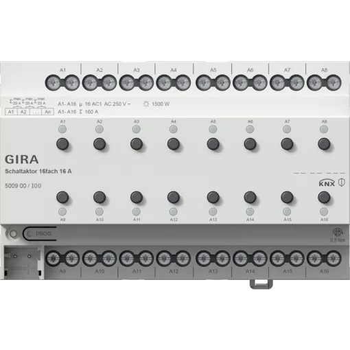 GIRA 500900 KNX REG kapcsolóaktor | 16-csatornás, 16 A