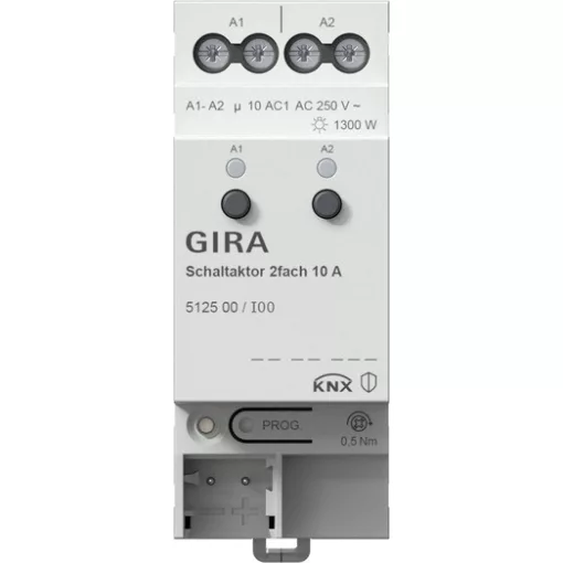 GIRA 512500 KNX REG kapcsolóaktor | 2 kimenetes, 10 A