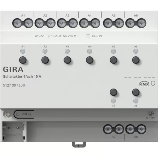 GIRA 512700 KNX REG kapcsolóaktor | 8-csatornás, 10 A