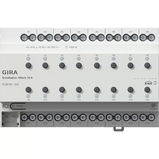 GIRA 512900 KNX REG kapcsolóaktor | 16 kimenetes, 10 A
