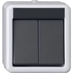   GIRA 516130 KNX nyomógomb-buscsatoló, felületre szerelhető WG | 2-csatornás, egypontos kezelés