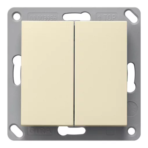 GIRA 517801 KNX-RF nyomógomb System 55 | 2-csatornás | krémfehér fényes