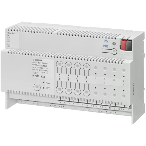 SIEMENS 5WG1501-1AB01 KNX kombinált redőnyaktor | 8-csatornás, 6 A