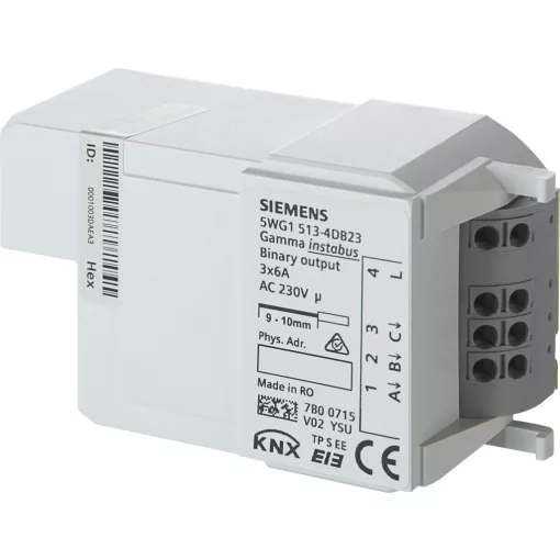 SIEMENS 5WG1513-4DB23 KNX kapcsolóaktor-modul | 3 kimenetes, 6 A