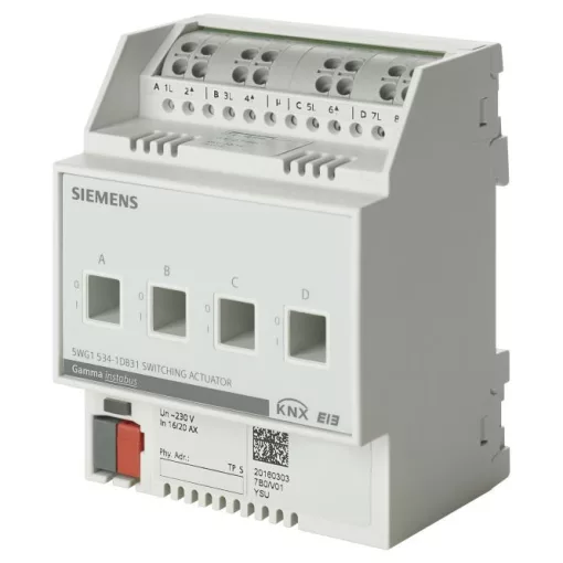 SIEMENS 5WG1532-1DB31 KNX kapcsolóaktor | 4 kimenetes, 10 A