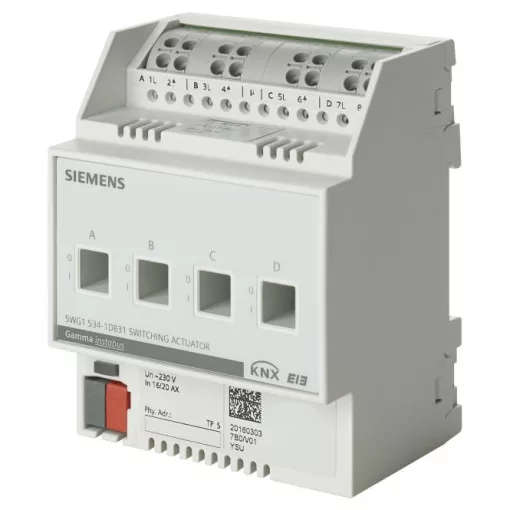 SIEMENS 5WG1534-1DB31 KNX kapcsolóaktor | 4 kimenetes, 16/20 A