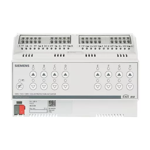 SIEMENS 5WG1543-1DB51 KNX redőnyaktor 230 V | 8 kimenetes, menetidő-mérés
