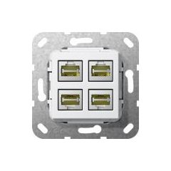   GIRA 569903 kommunikációs betét | 4 x RJ45, LSA+ | tiszta fehér fényes
