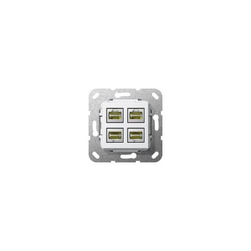 GIRA 569803 kommunikációs betét | 4 x RJ45, csatlakozó | tiszta fehér fényes