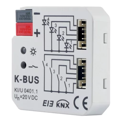GVS KI/U 04.01.1 KNX tapintókapcsoló-interfész | 4-csatornás