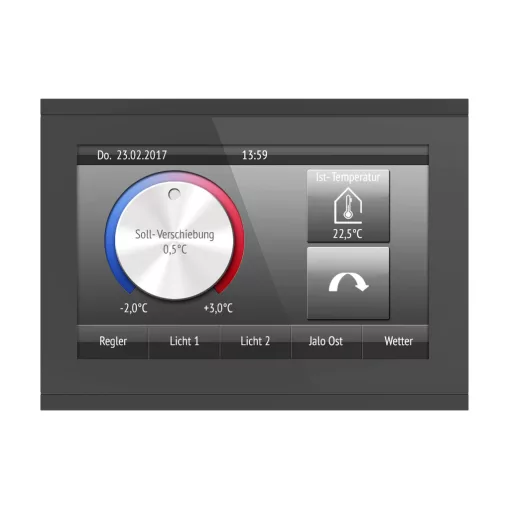 ELSNER 70481 KNX érintőképernyő Corlo | Standard | fekete/fekete fényes | 5 hüvelyk