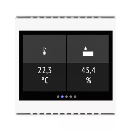 ELSNER 70810 KNX hőmérséklet-érzékelő kijelzővel Cala Touch | hőmérséklet, páratartalom | fehér
