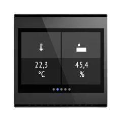   ELSNER 70812 KNX hőmérsékletérzékelő kijelzővel Cala Touch | hőmérséklet, páratartalom | fekete