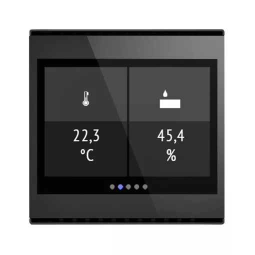 ELSNER 70812 KNX hőmérsékletérzékelő kijelzővel Cala Touch | hőmérséklet, páratartalom | fekete