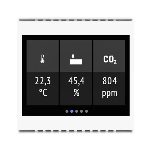 ELSNER 70820 KNX hőmérsékletérzékelő kijelzővel Cala Touch | hőmérséklet, páratartalom, CO2 | fehér