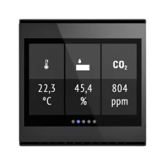   ELSNER 70822 KNX hőmérséklet-érzékelő kijelzővel Cala Touch | hőmérséklet, páratartalom, CO2 | fekete