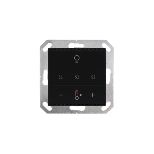 ELSNER 70962 KNX üveg érintőpanel Touch | Fény, 3 jelenet, Hőmérséklet | fekete