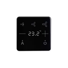   ELSNER 71324 KNX szobahőmérséklet-szabályozó eTR | Fan-Coil klímarendszer | mélyfekete