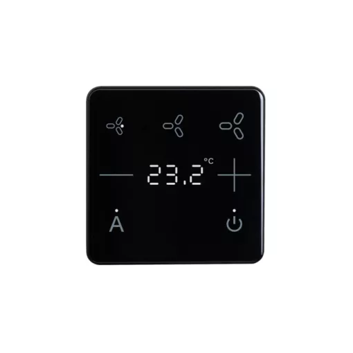 ELSNER 71324 KNX szobahőmérséklet-szabályozó eTR | Fan-Coil klímarendszer | mélyfekete