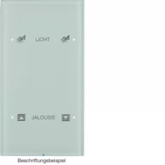   BERKER 75142150 KNX üveg érintőpanel R.3 | 2-es, Komfort, konfigurált | poláris fehér üveg