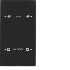   BERKER 75142155 KNX üveg érintőpanel R.3 | 2-csatornás, Komfort, konfigurált | fekete üveg