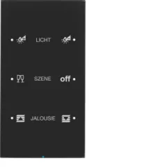   BERKER 75143155 KNX üveg érintőpanel R.3 | 3-csatornás, Komfort, konfigurált | fekete üveg