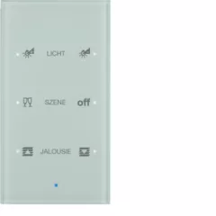   BERKER 75143930 KNX üveg érintőpanel | 3-csatornás, Komfort, konfigurált | poláris fehér üveg