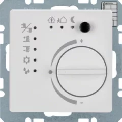   BERKER 75441129 KNX hőmérsékletszabályozó Q.1/Q.3 | érintőkapcsoló interfésszel | poláris fehér bársony