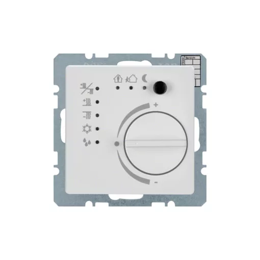 BERKER 75441129 KNX hőmérsékletszabályozó Q.1/Q.3 | érintőkapcsoló interfésszel | poláris fehér bársony