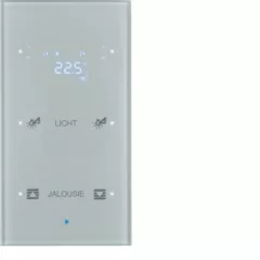   BERKER 75642134 KNX üveg érintőpanel | 2-csatornás, RTR, konfigurált | üveg alu