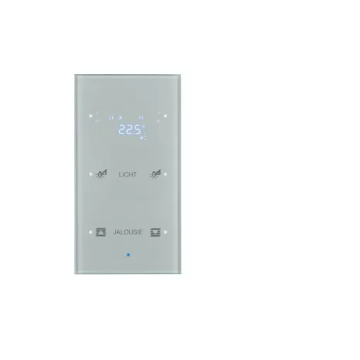 BERKER 75642134 KNX üveg érintőpanel | 2-csatornás, RTR, konfigurált | üveg alu